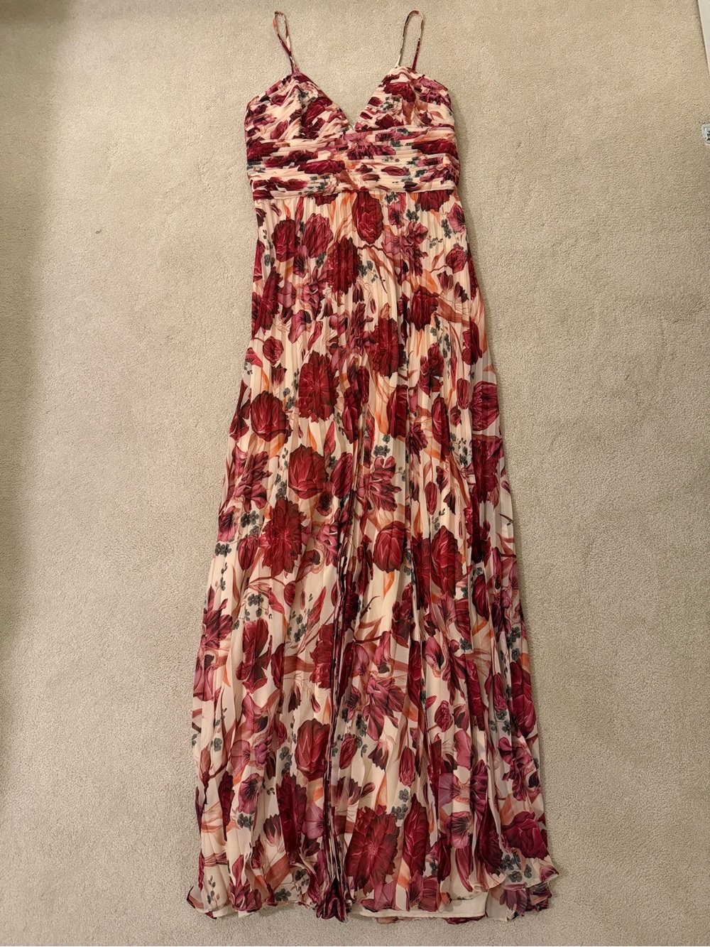 BCBGMAXAZRIA Pleated Floral Dress